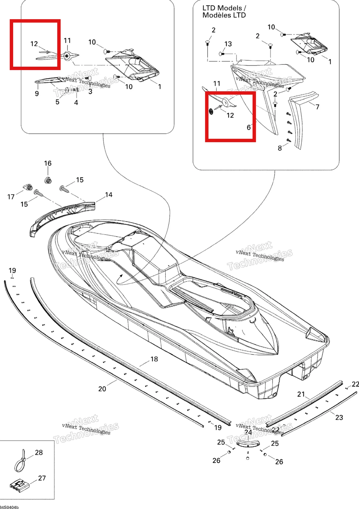 Деталь 293150011 на схеме узла 2004 Sea-Doo GTX 4-TEC, LTD Supercharged Body 2