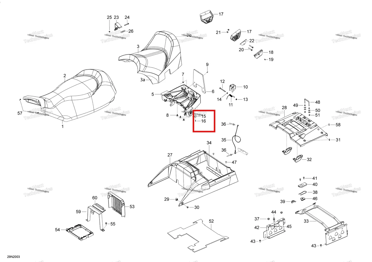 Деталь 293150015 (заклёпка) на схеме узла 2020 Ski-Doo SKANDIC WT 550F Seat - Main Section