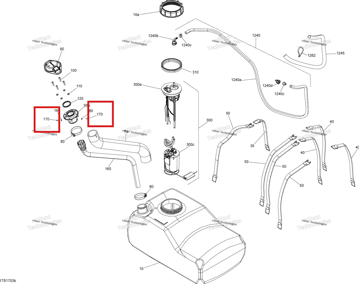 Деталь 293150032 на схеме узла 2017 Sea-Doo RXT Fuel System - All Models