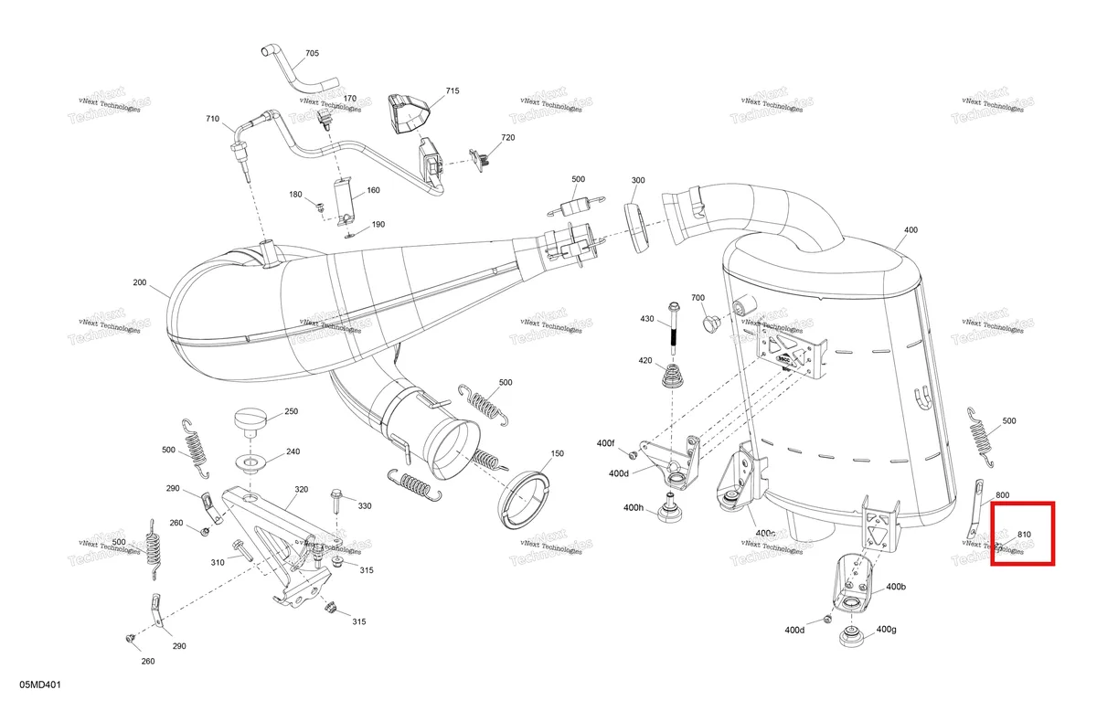 Деталь 293150096 (заклёпка) на схеме узла 2024 Ski-Doo BMRA - RACING 600 RS Engine - Exhaust