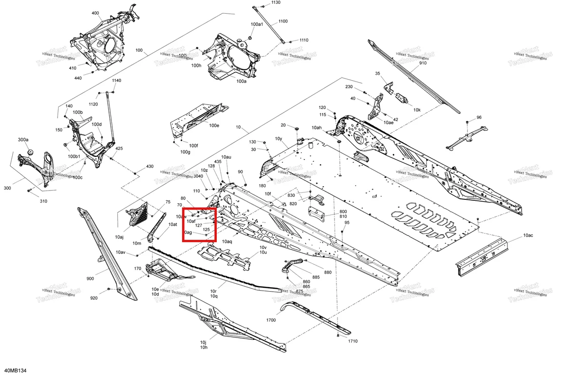Деталь 293150173 (заклёпка) на схеме узла 2022 Ski-Doo EXPEDITION LE 600R E-TEC Frame - System