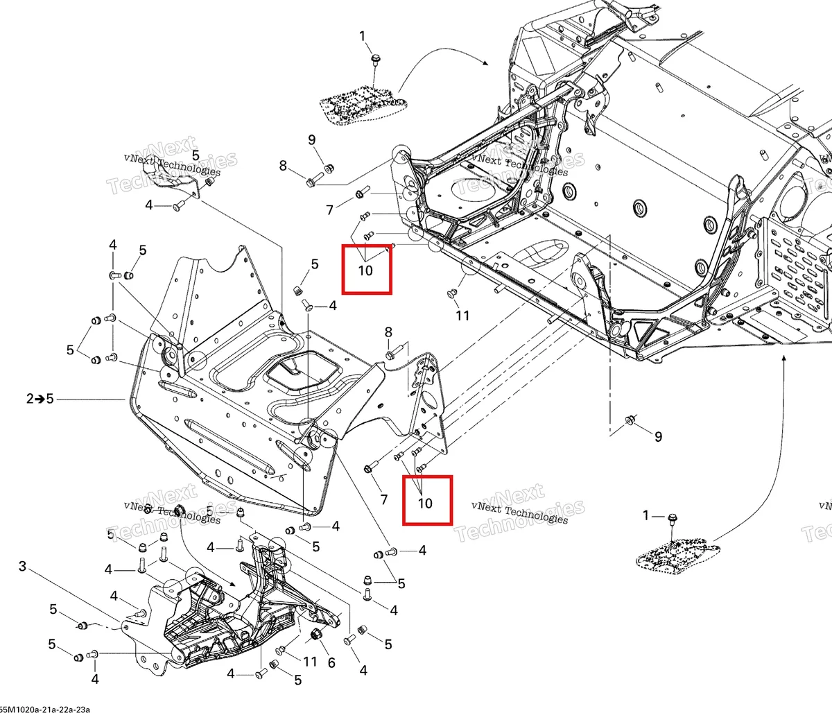 Схема применяемости: Monobolt заклёпка Ski-Doo Expedition TUV 600 H.O. SDI REV-XU (2009) (293150175)