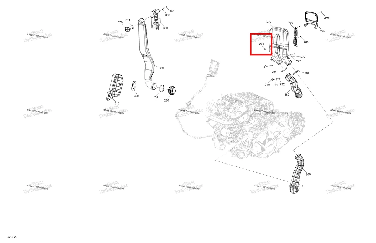 Деталь 293150307 (Чёрный Ornit заклёпка 3/16 × 925 Can-Am Commander 1000R EFI XT (2026) (293150307)) на схеме узла 2026 Can-Am Defender MAX - HD11 - XMR - 8PTB - Loft Green Satin - 65
