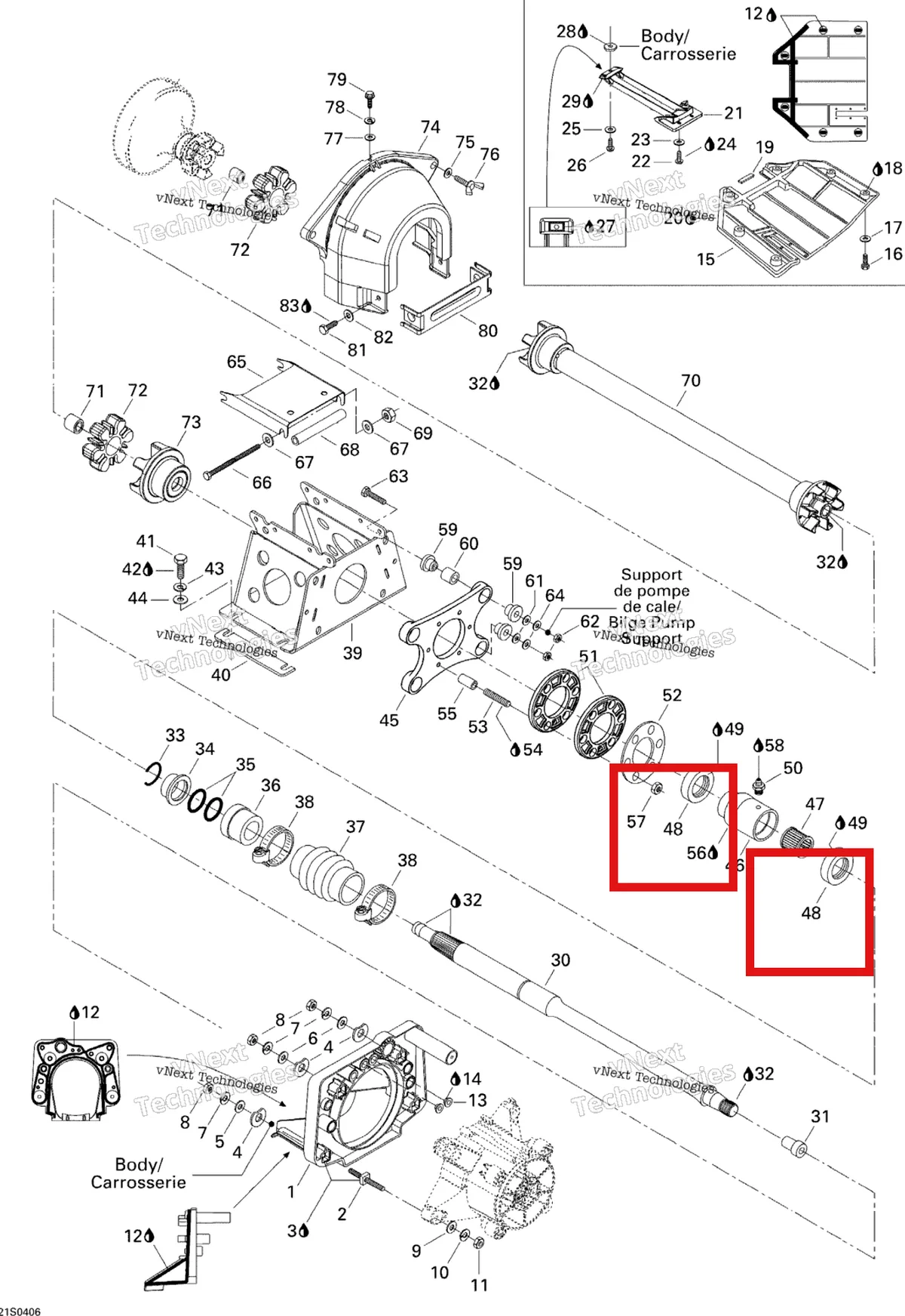 Деталь 293200012 на схеме узла 2004 Sea-Doo XP DI Propulsion