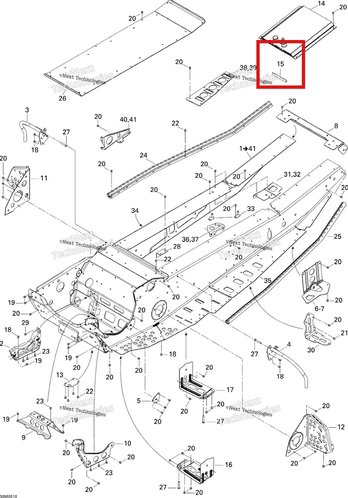Деталь 293200096 на схеме узла 2006 Ski-Doo MX Z 440 Racing Frame