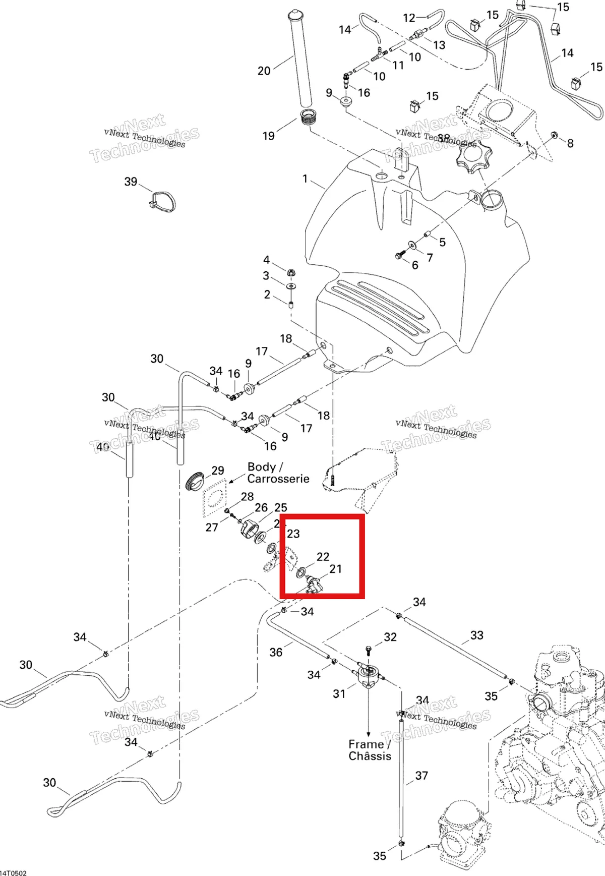 Деталь 293250004 на схеме узла 2005 Can-Am Traxter 5 Speed Fuel System