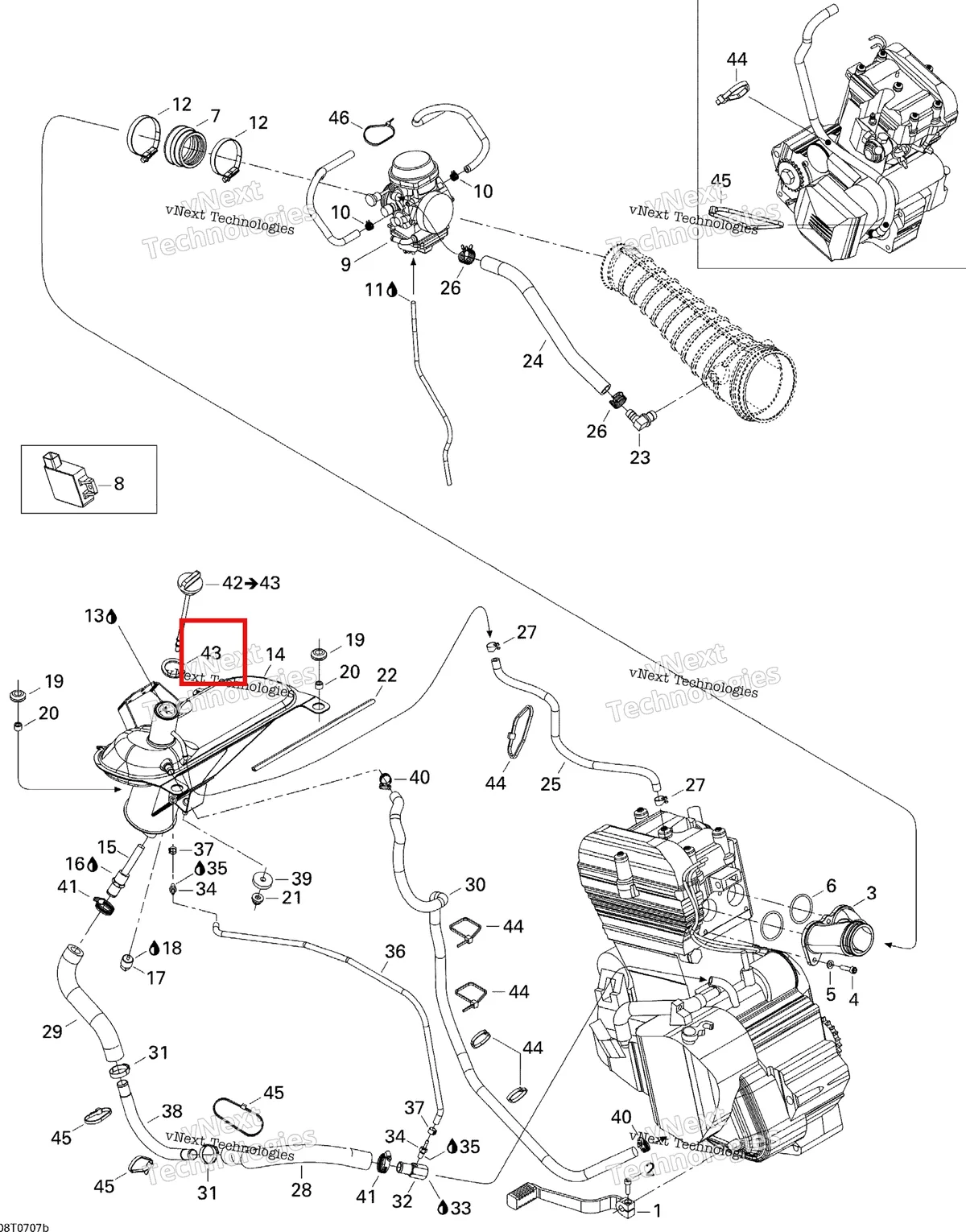 Деталь 293250009 на схеме узла 2007 Can-Am DS 650 X Engine 2