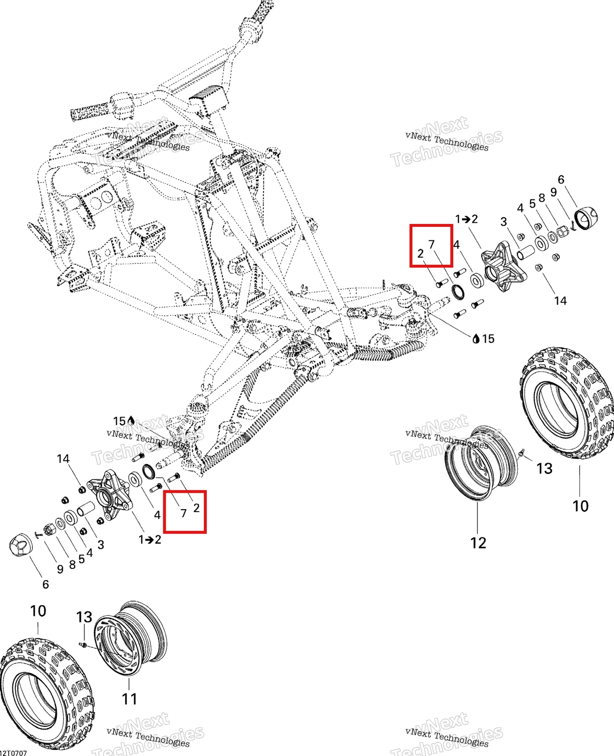 Деталь 293250094 на схеме узла 2007 Can-Am DS 650 X Drive System, Front