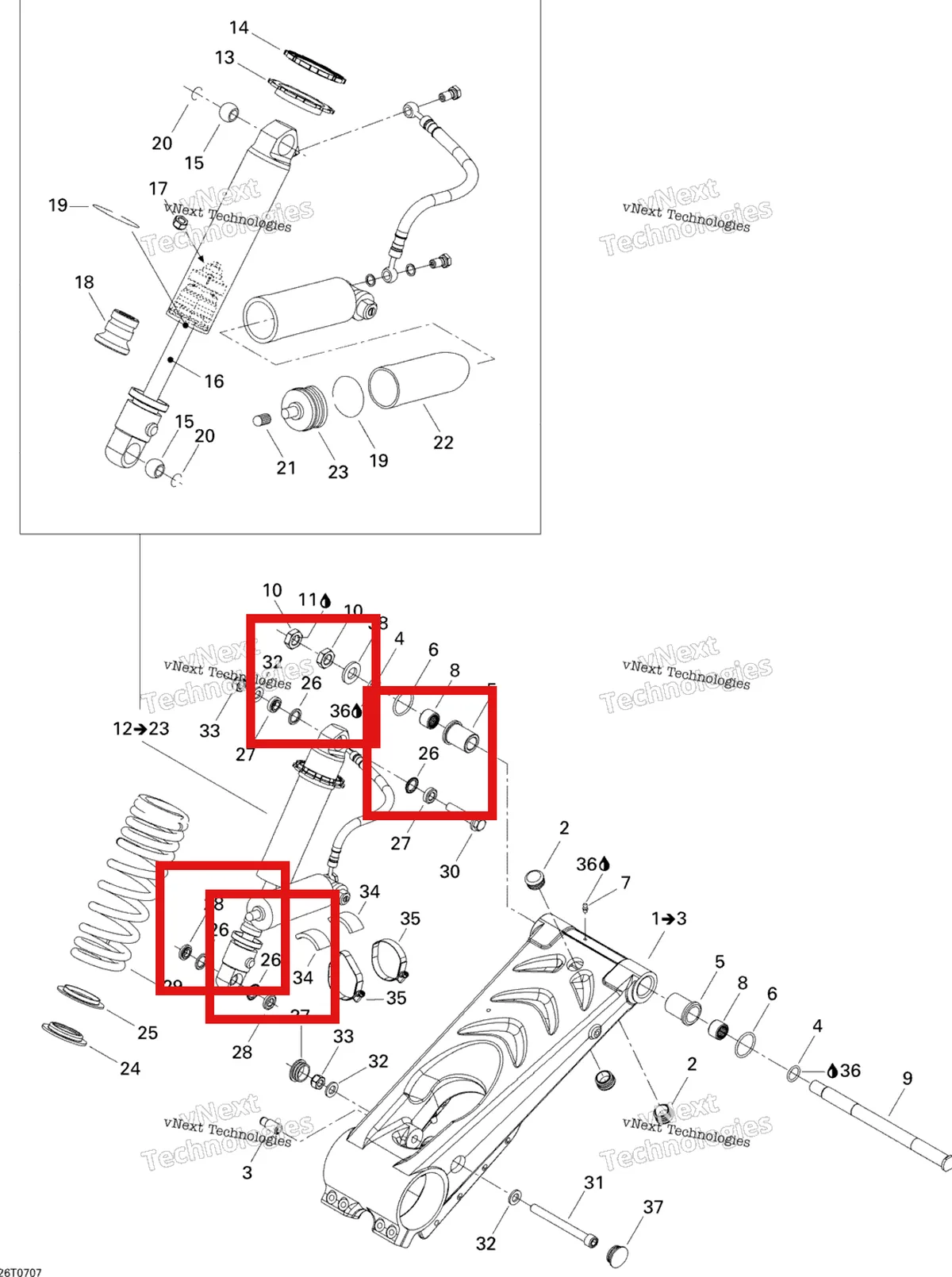 Деталь 293250111 на схеме узла 2007 Can-Am DS 650 X Rear Suspension
