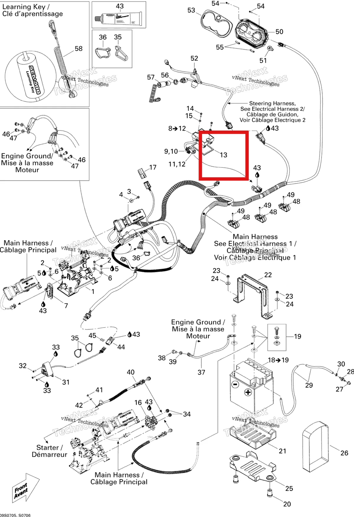 Деталь 293250123 на схеме узла 2007 Sea-Doo GTI 4-TEC SE Electrical System