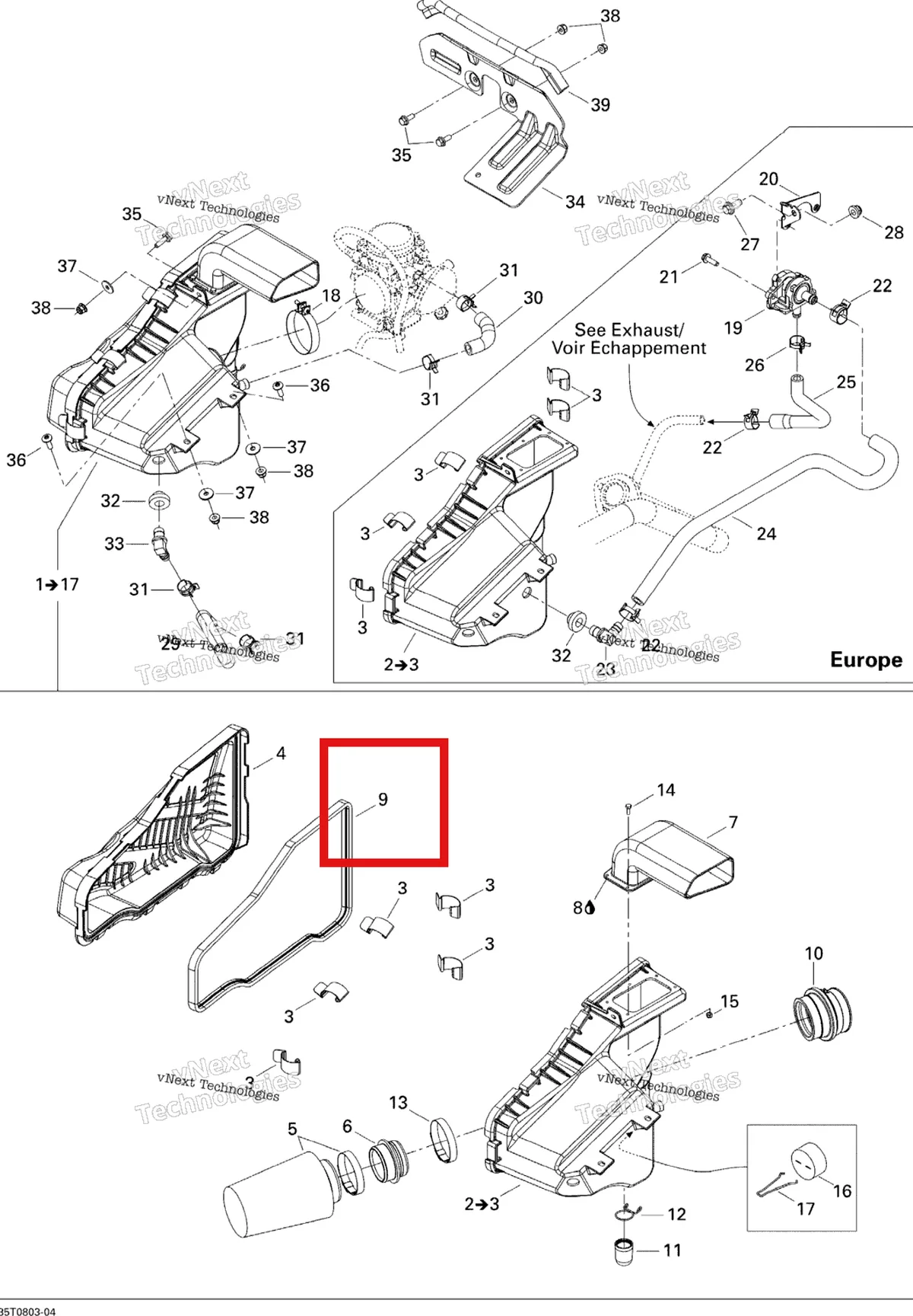 Деталь 293250133 на схеме узла 2008 Can-Am Outlander MAX 400 STD Air Intake