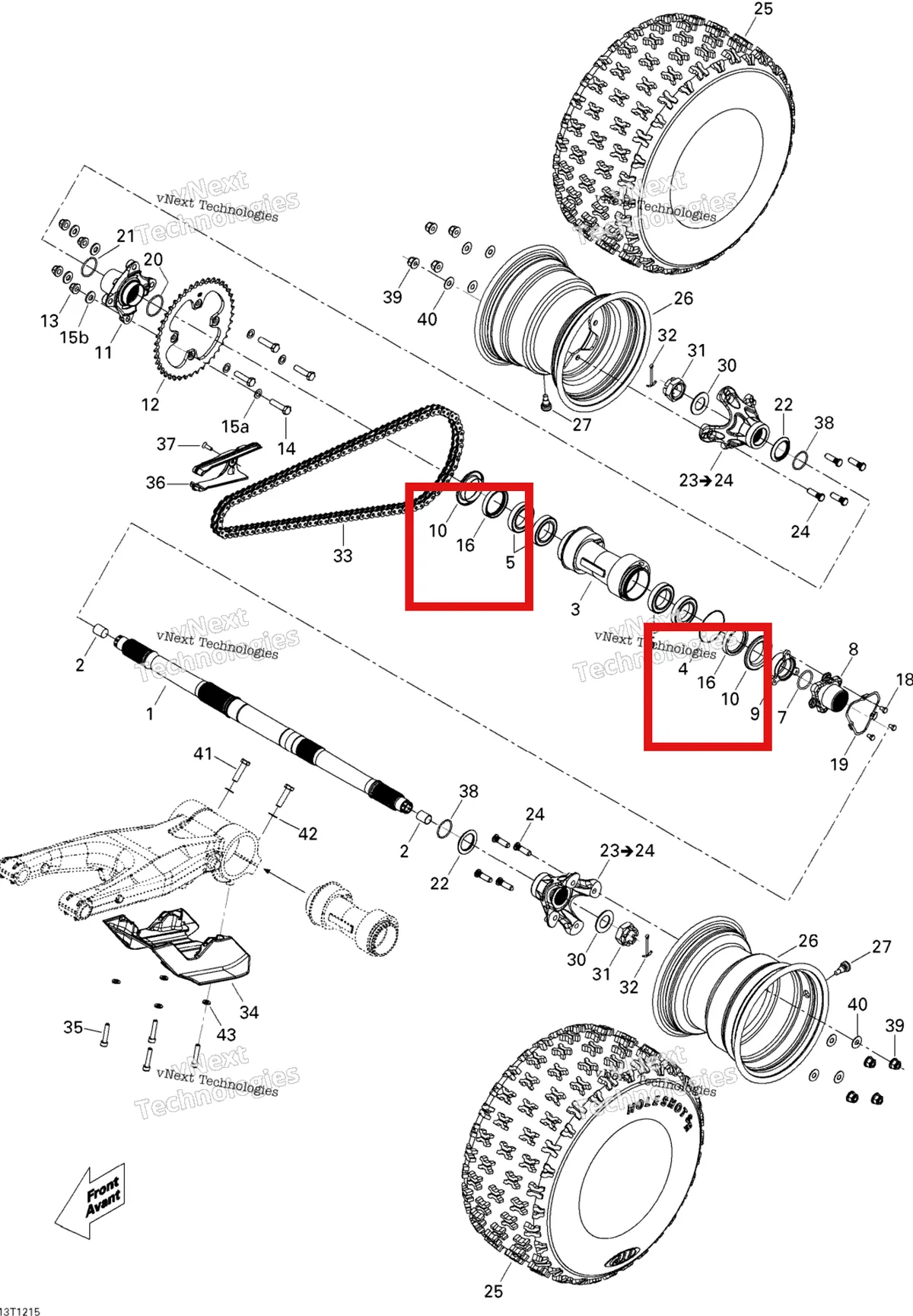 Деталь 293250164 на схеме узла 2015 Can-Am DS 450EFI STD Drive System, Rear