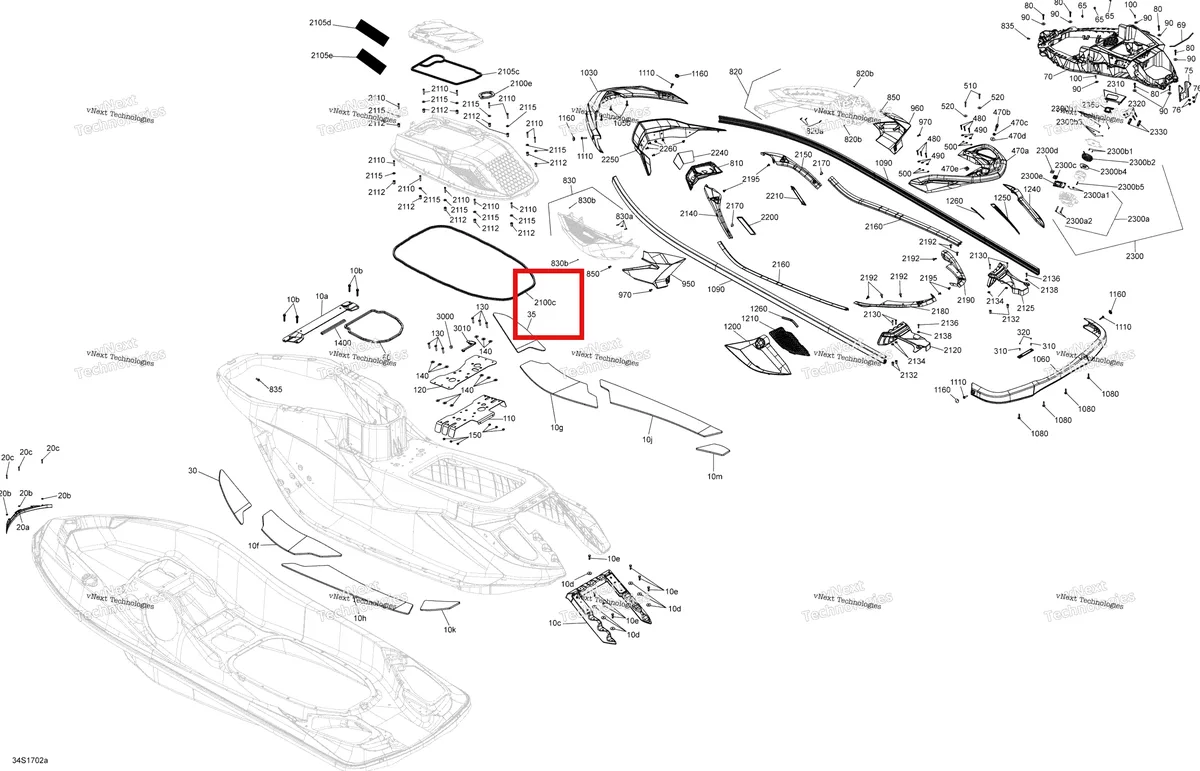 Схема применяемости: Lip сальник Sea-Doo RXT (2016) (293250185)