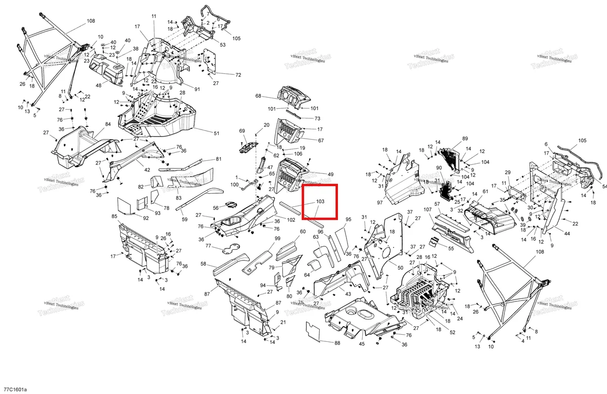 Деталь 293250318 на схеме узла 2016 Can-Am Commander - Commander MAX Cab Interior