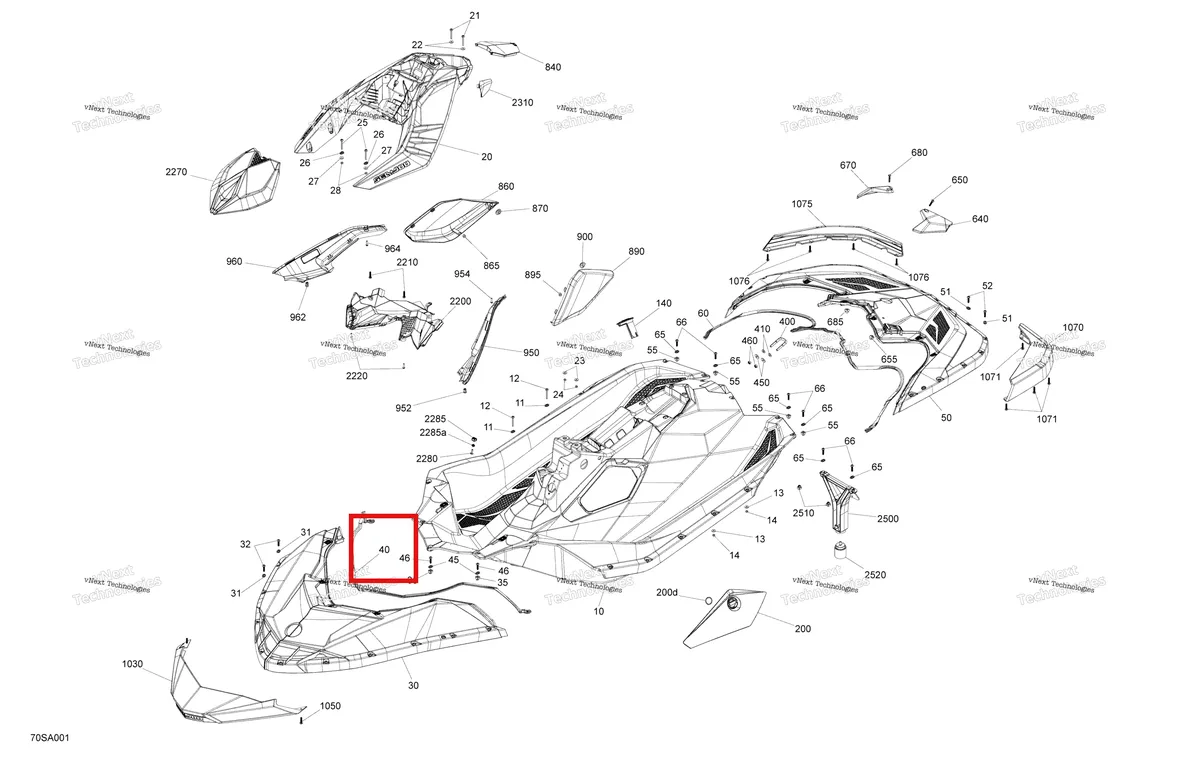 Деталь 293250341 на схеме узла 2021 Sea-Doo SPARK 900 ACE Body - System