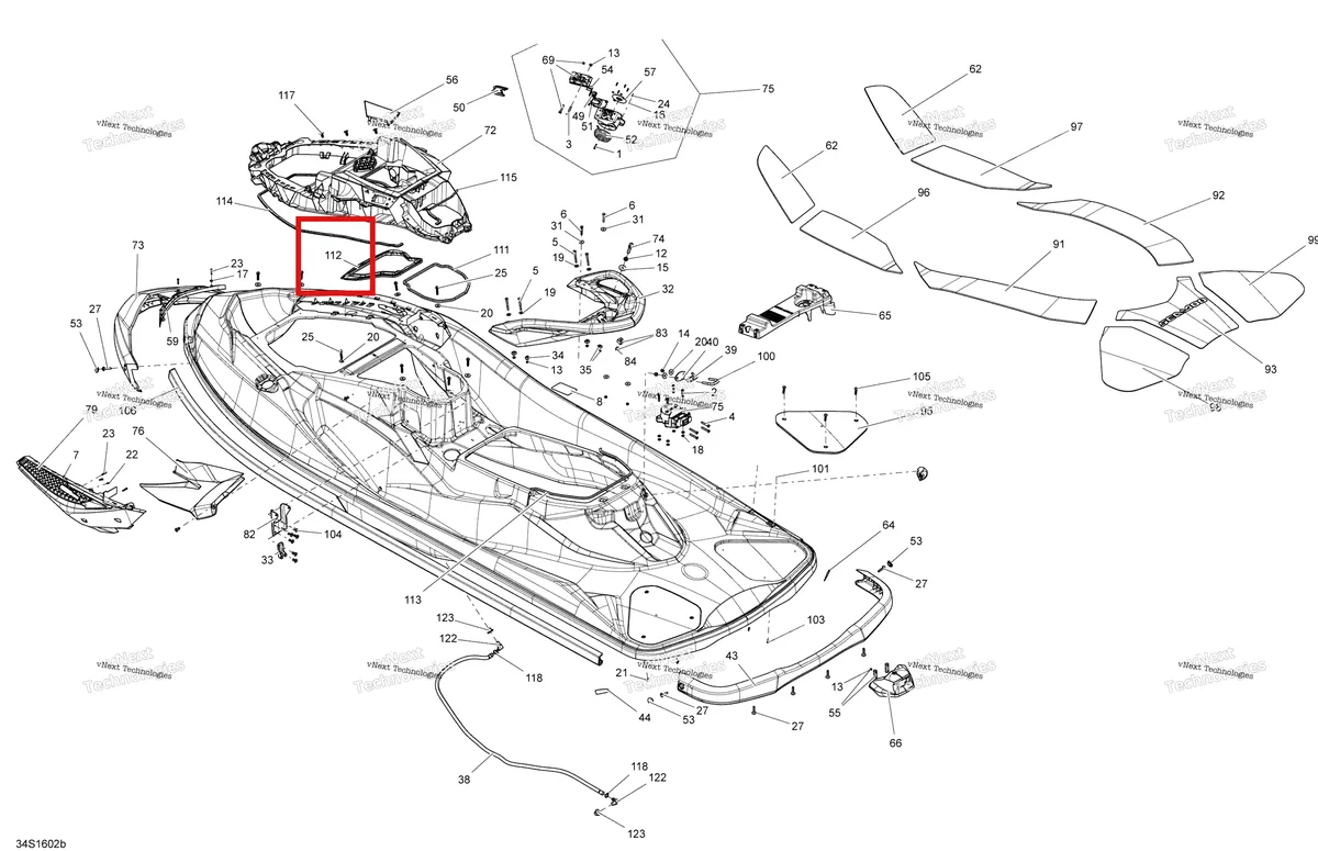 Схема применяемости: NEOPRENE сальник Sea-Doo RXT (2016) (293250365)