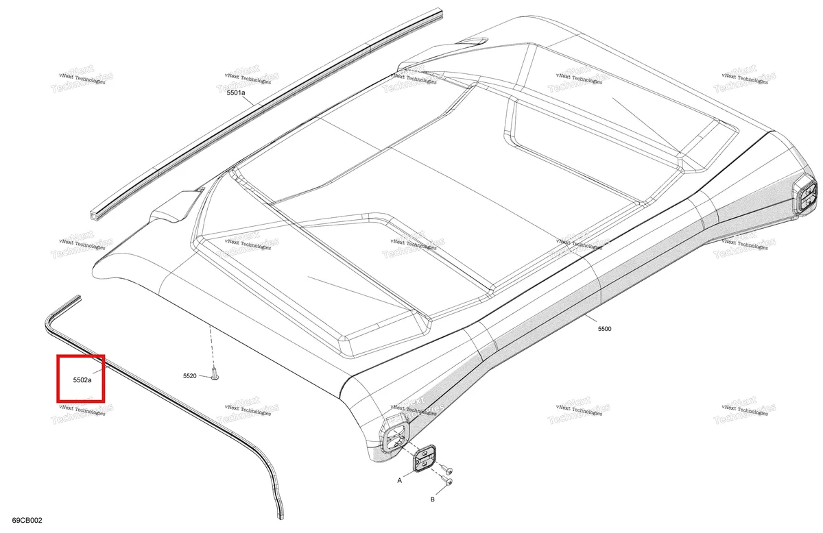 Деталь 293250393 на схеме узла 2022 Can-Am Traxter HD10 - XT - CE Body - Roof