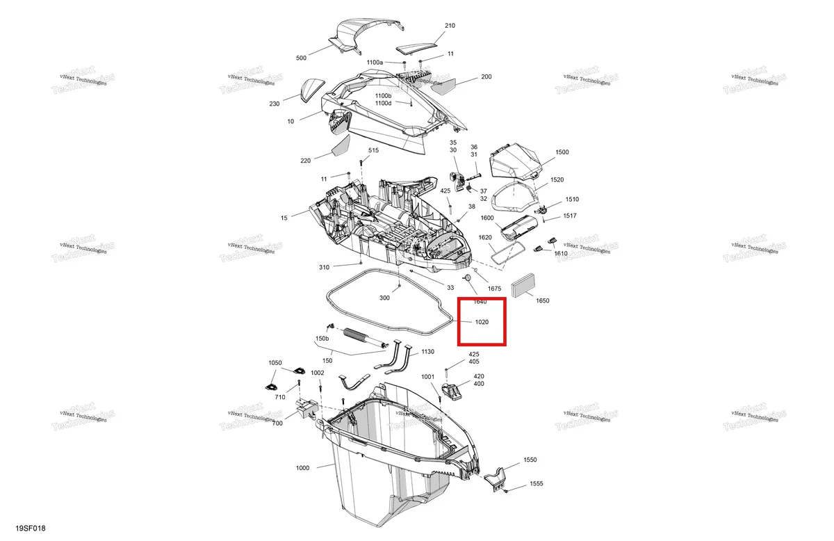 Деталь 293250478 (Прокладка Sea-Doo GTX 300 (2020) (293250478)) на схеме узла - 25TD - Bright White Body - Front Cover