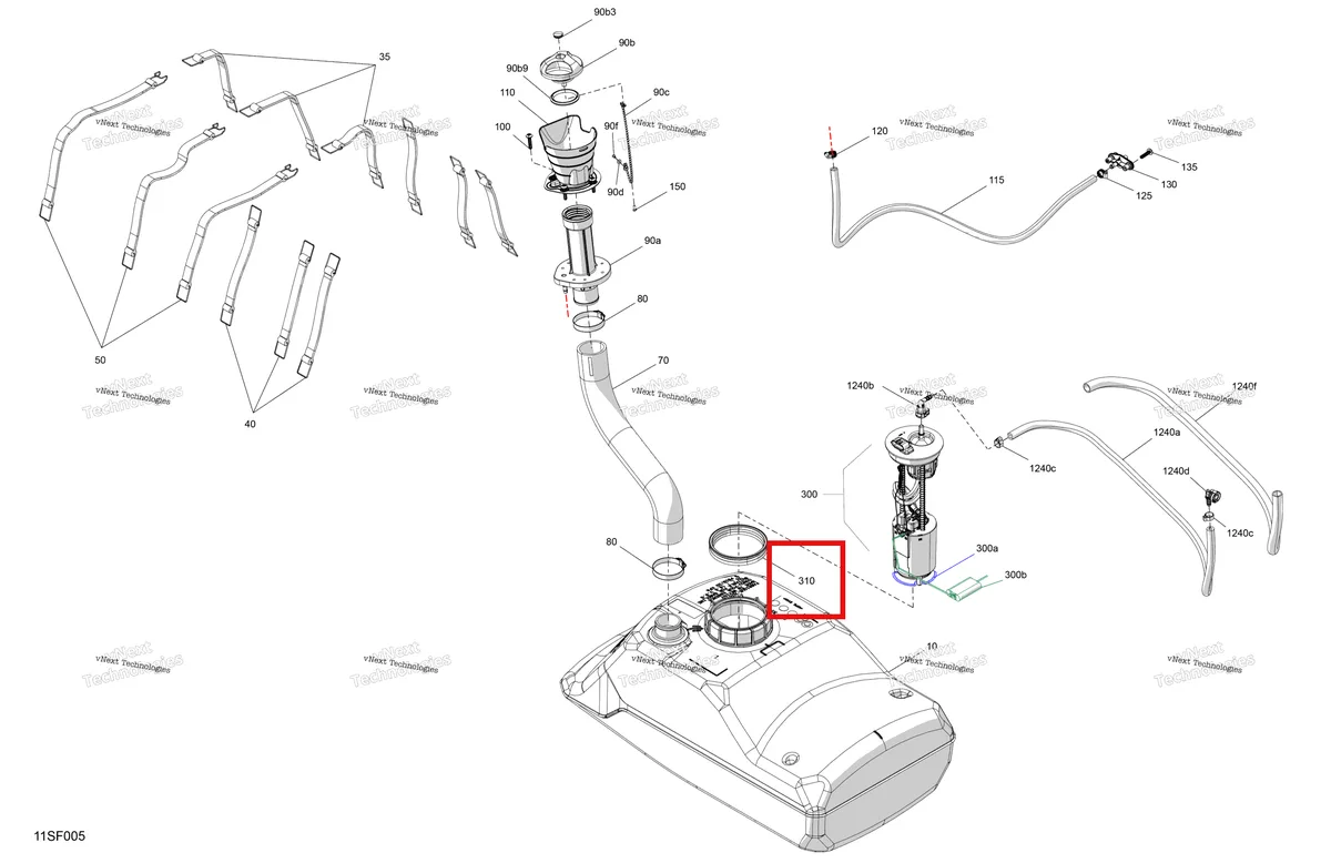 Деталь 293250514 (Насос прокладка Can-Am Commander 1000R EFI XT (2026) (293250514)) на схеме узла 2026 Sea-Doo GTR - 300 - X - 24TD - Eclipse Black Engine - Fuel