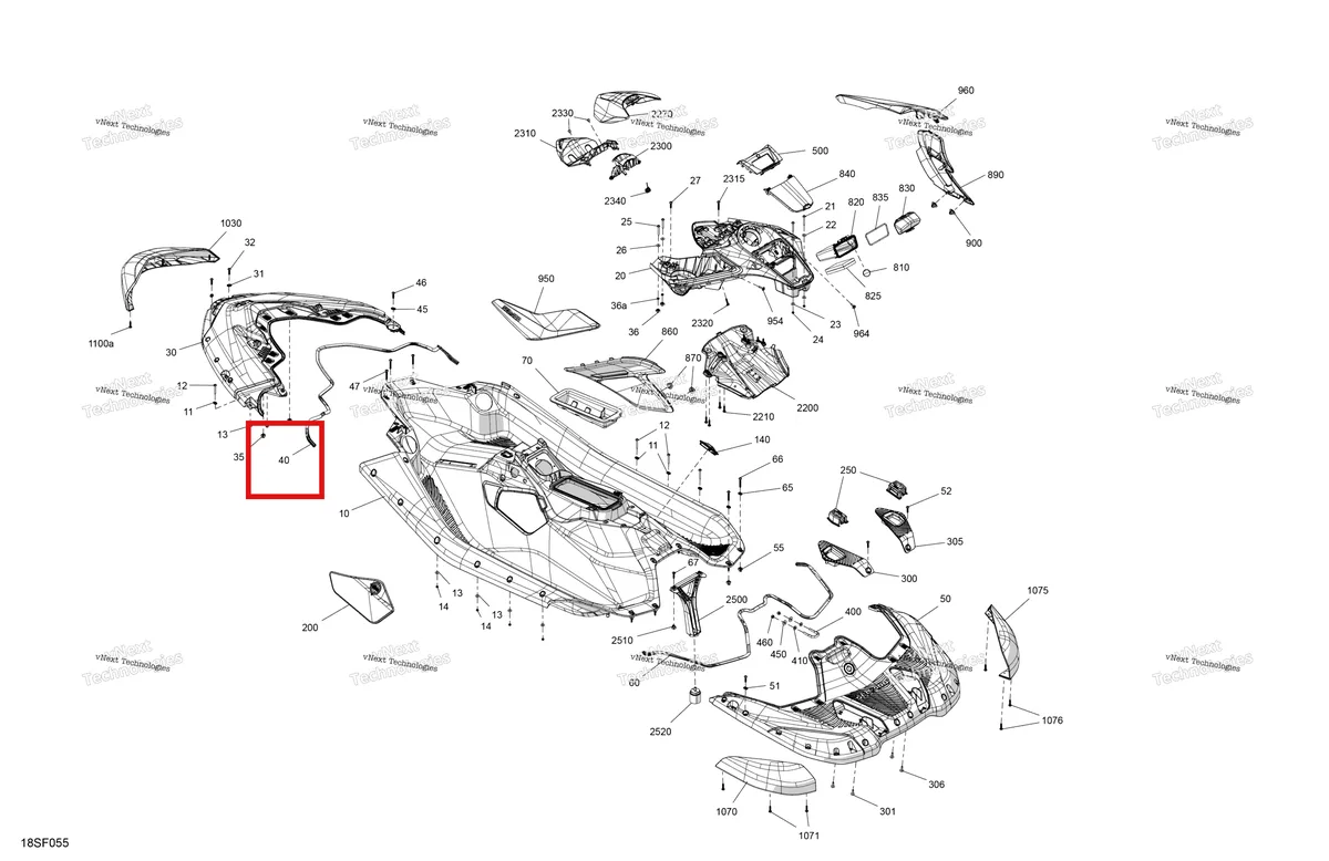 Схема применяемости: Прокладка Sea-Doo Spark 900 ACE Base (2026) (293250608)