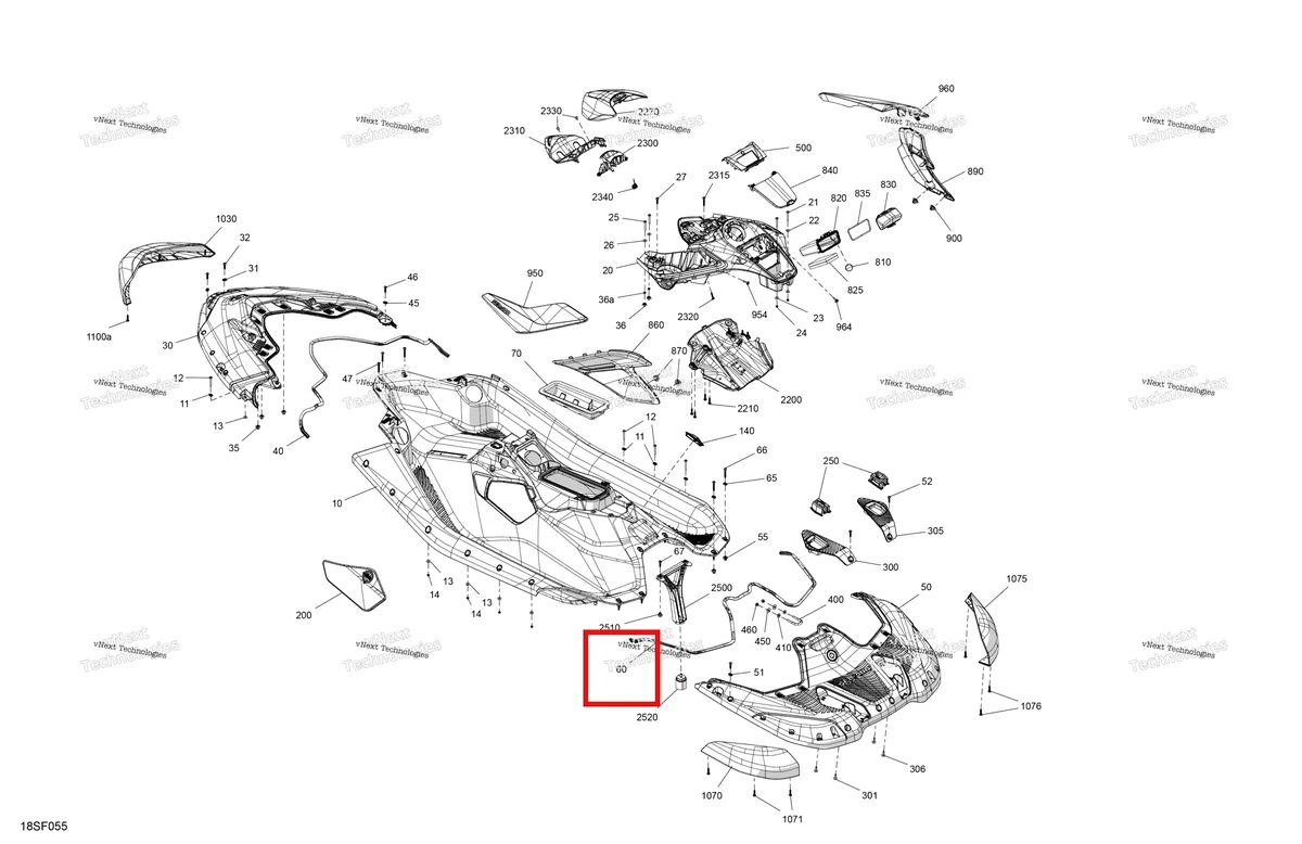 Схема применяемости: Прокладка Sea-Doo Spark 900 ACE Base (2026) (293250609)