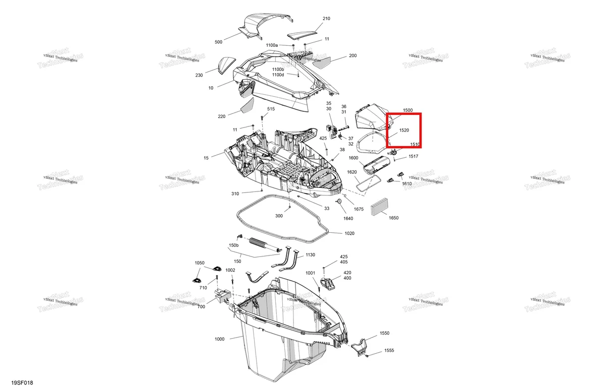 Деталь 293250717 (Крышка прокладка Sea-Doo GTX 325 Limited (2026) (293250717)) на схеме узла - 25TD - Bright White Body - Front Cover