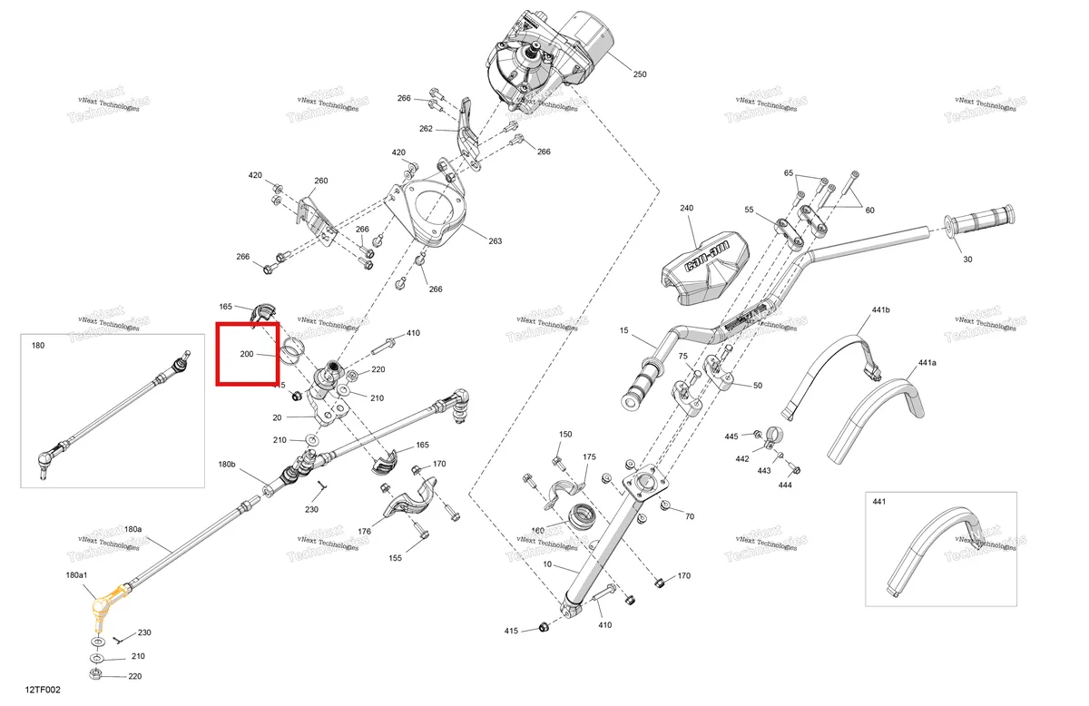 Деталь 293300068 на схеме узла 2026 Can-Am RENEGADE - 4X4 - XMR - 1000R EFI - 5UTA - Hyper Silver Mechanic - Steering