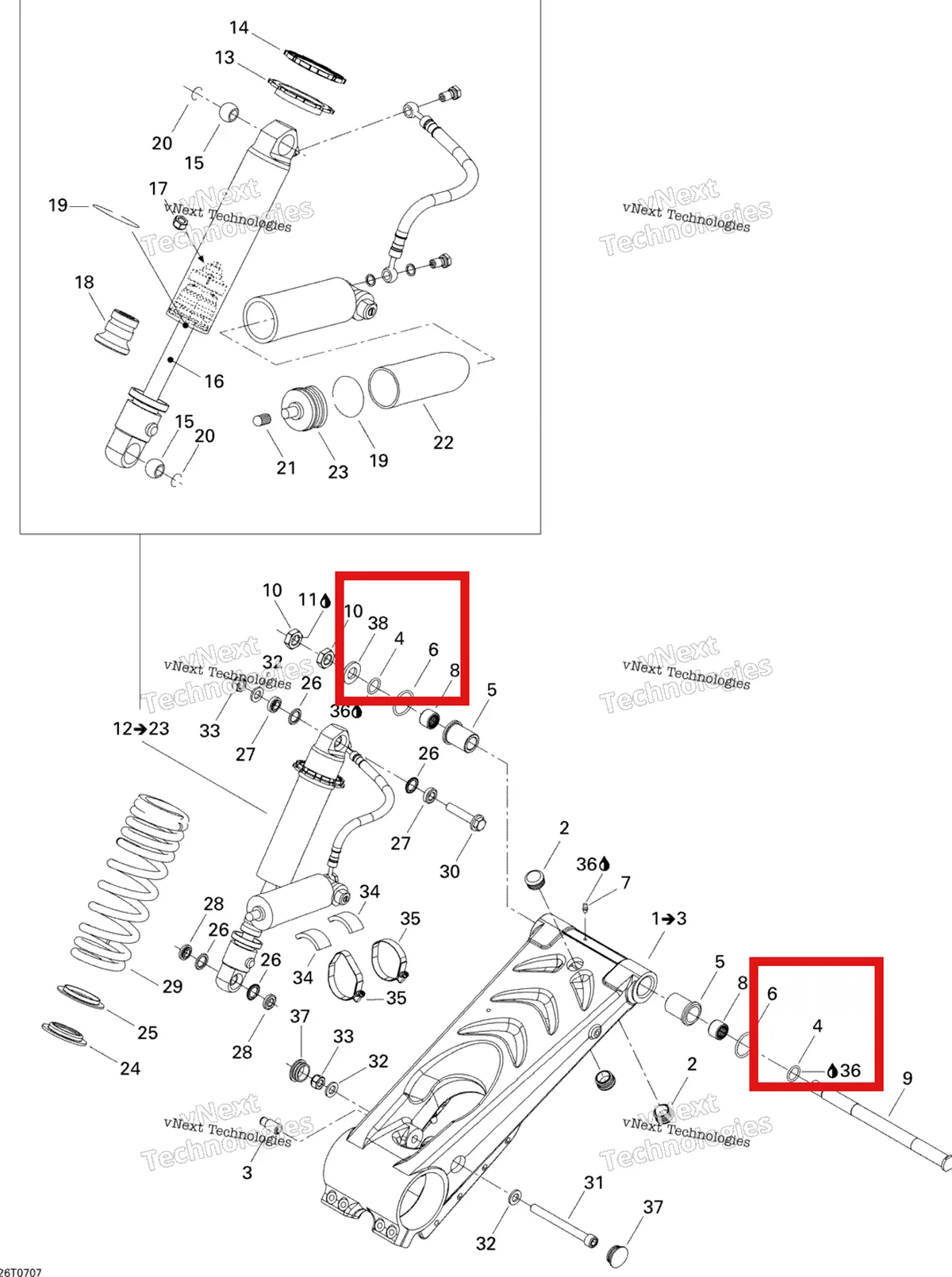 Деталь 293300074 на схеме узла 2007 Can-Am DS 650 X Rear Suspension