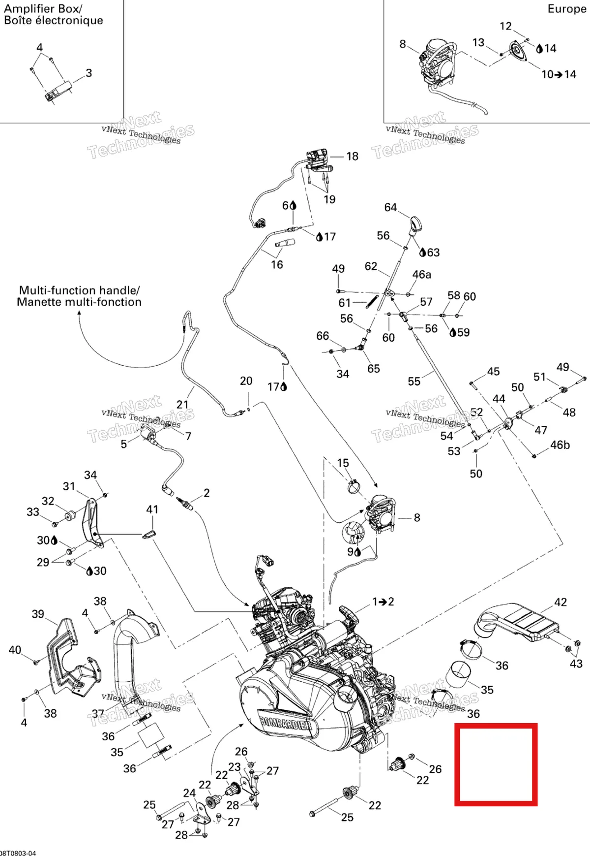 Деталь 293300075 на схеме узла 2008 Can-Am Outlander 400 STD Engine And Engine Support