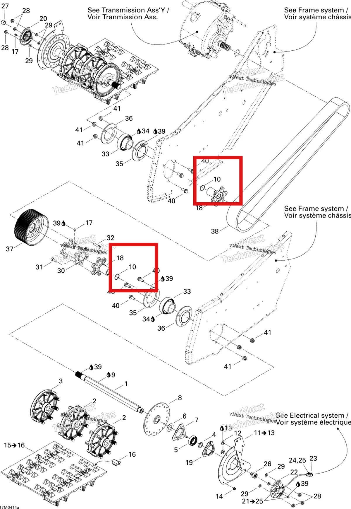 Деталь 293300078 на схеме узла 2004 Ski-Doo Elite 1500 1st Edition Drive System 1