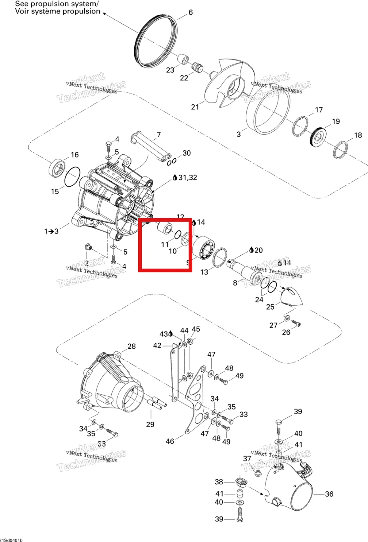 Деталь 293300079 на схеме узла 2004 Sea-Doo GTX 4-TEC, Special Supercharged Pump System