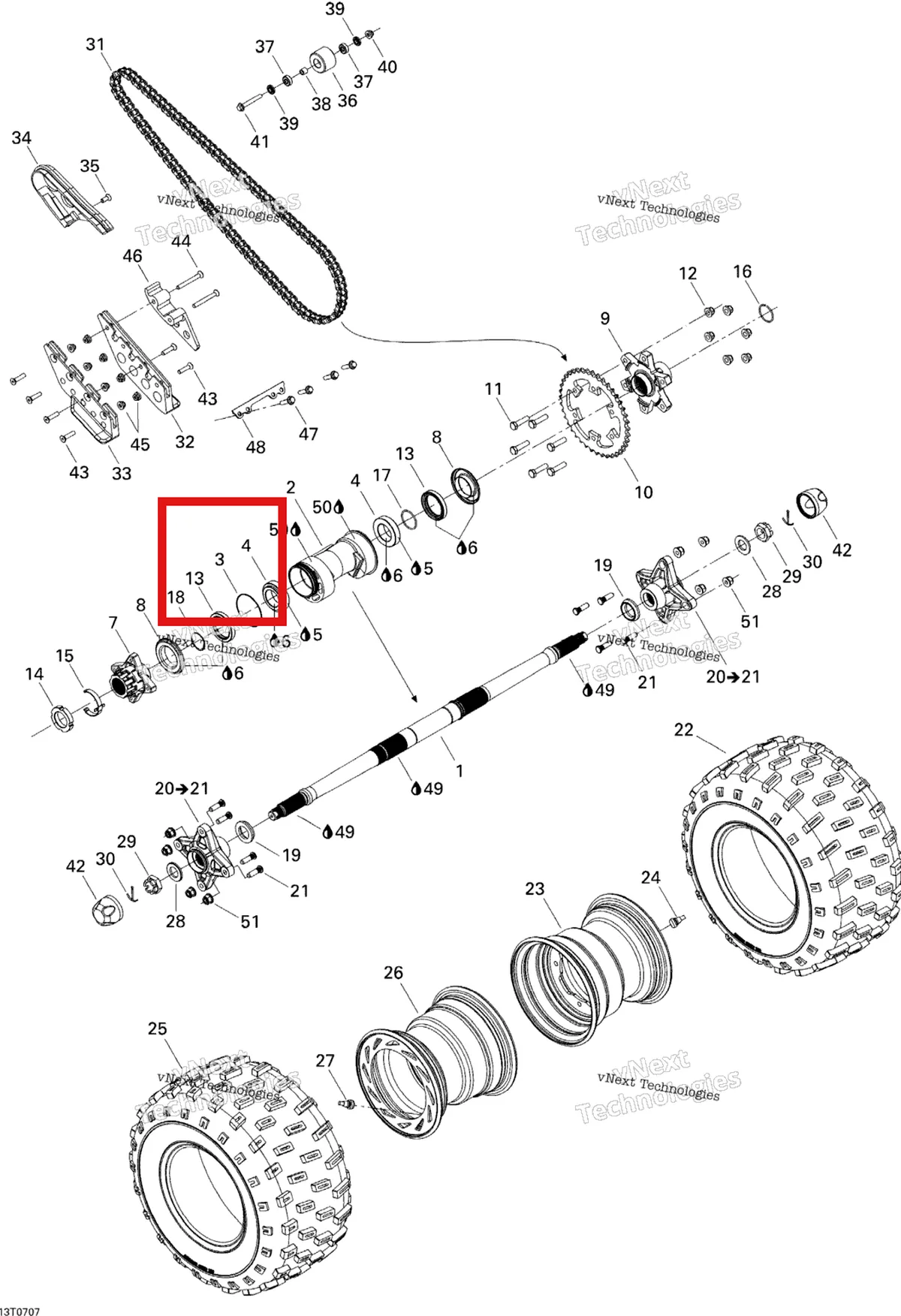 Деталь 293300085 на схеме узла 2007 Can-Am DS 650 X Drive System, Rear