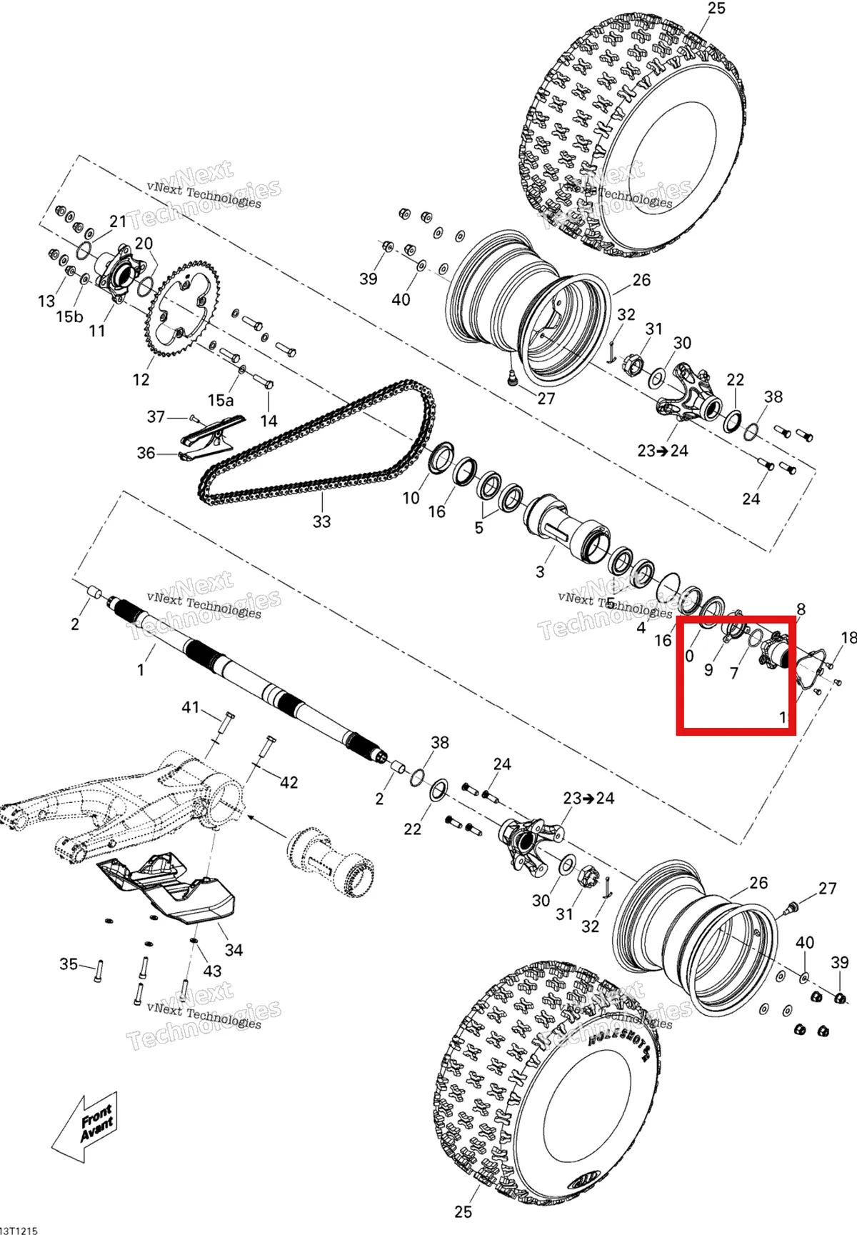 Деталь 293300089 на схеме узла 2015 Can-Am DS 450EFI STD Drive System, Rear
