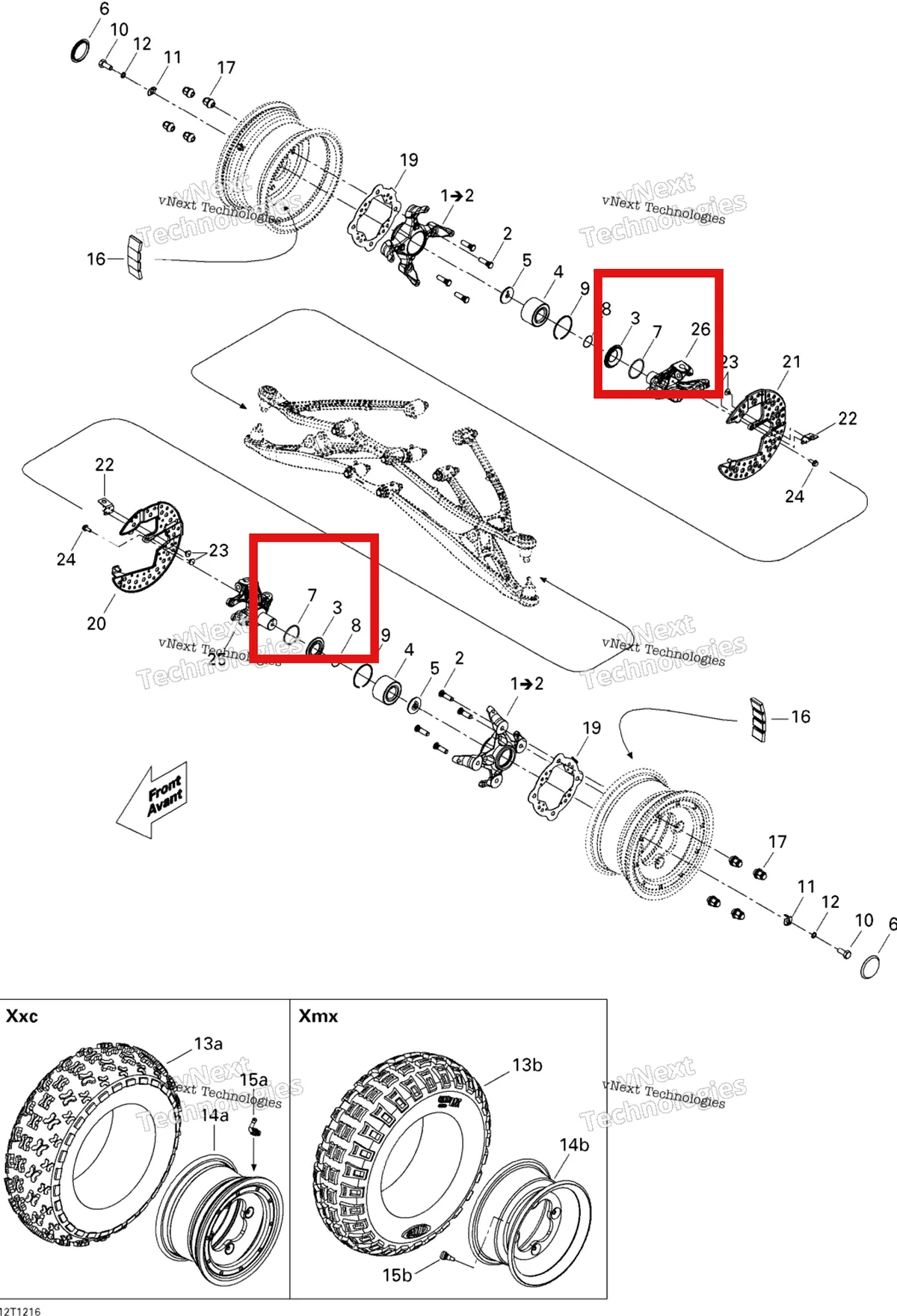 Деталь 293300113 на схеме узла 2015 Can-Am DS 450EFI XXC, XMX Drive System, Front