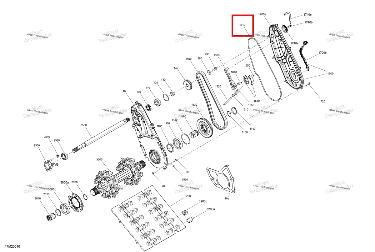 Деталь 293300130 (Уплотнительное кольцо) на схеме узла 2020 Ski-Doo TUNDRA 550F Drive - System