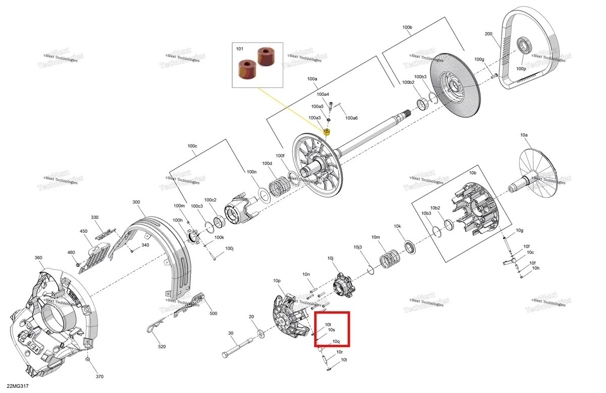 Деталь 293300185 (хомут) на схеме узла 2027 Ski-Doo SKANDIC - LE - 600 ACE - AKVB - Deep Black - 20X154X1.5CSS Track Drive - Pulley