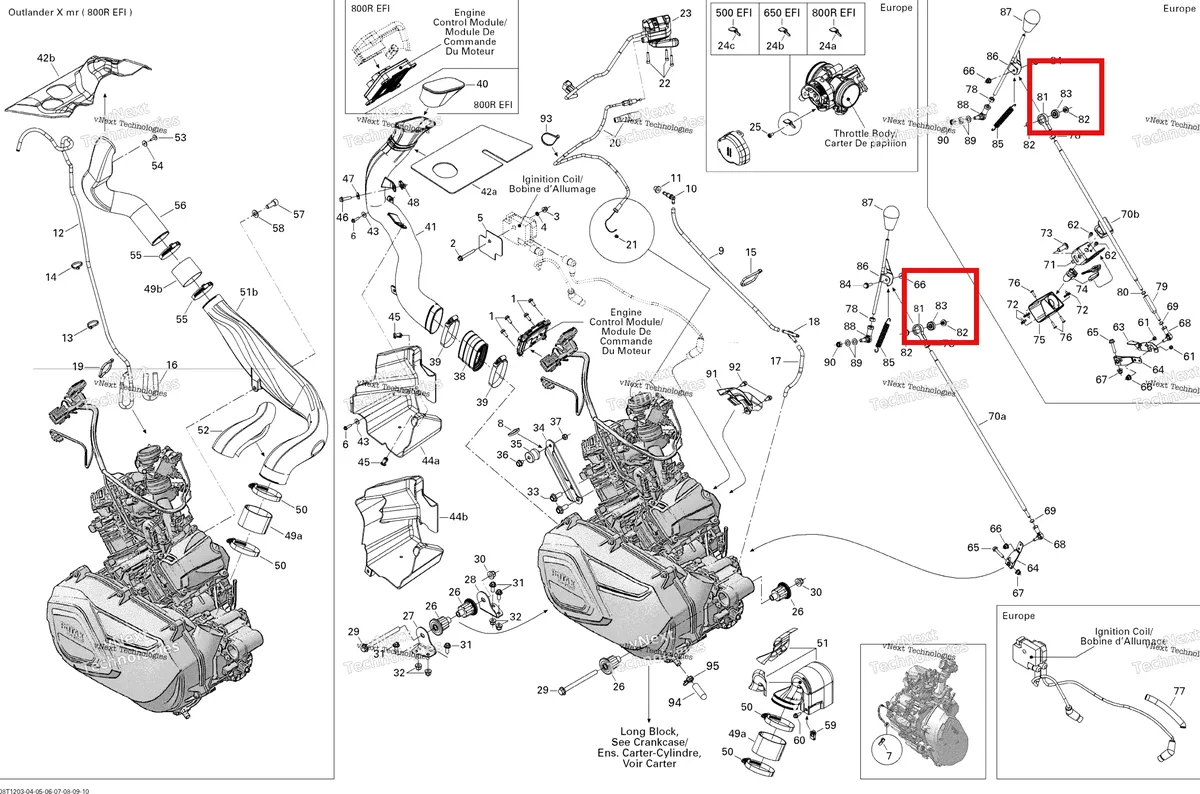 Деталь 293350039 на схеме узла 2012 Can-Am Outlander 800REFI Xmr Engine