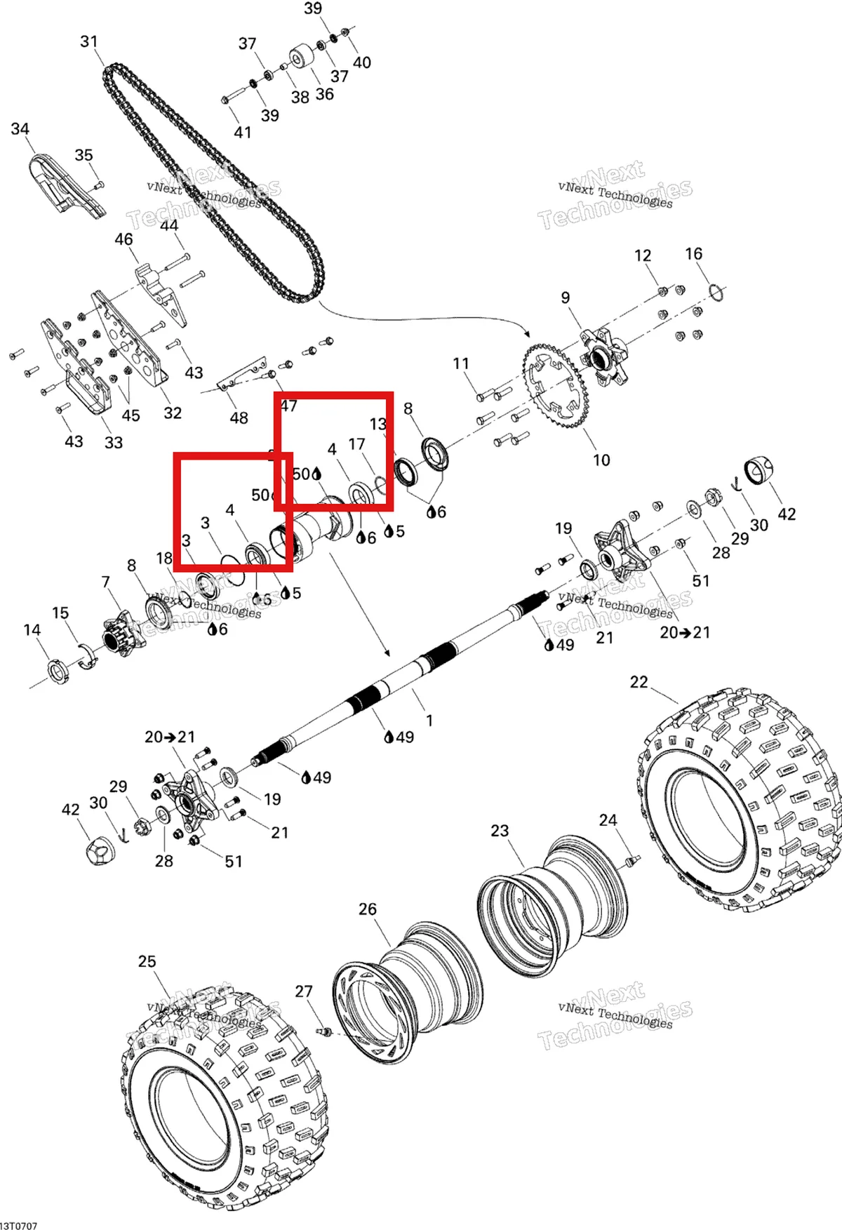 Деталь 293350043 на схеме узла 2007 Can-Am DS 650 X Drive System, Rear