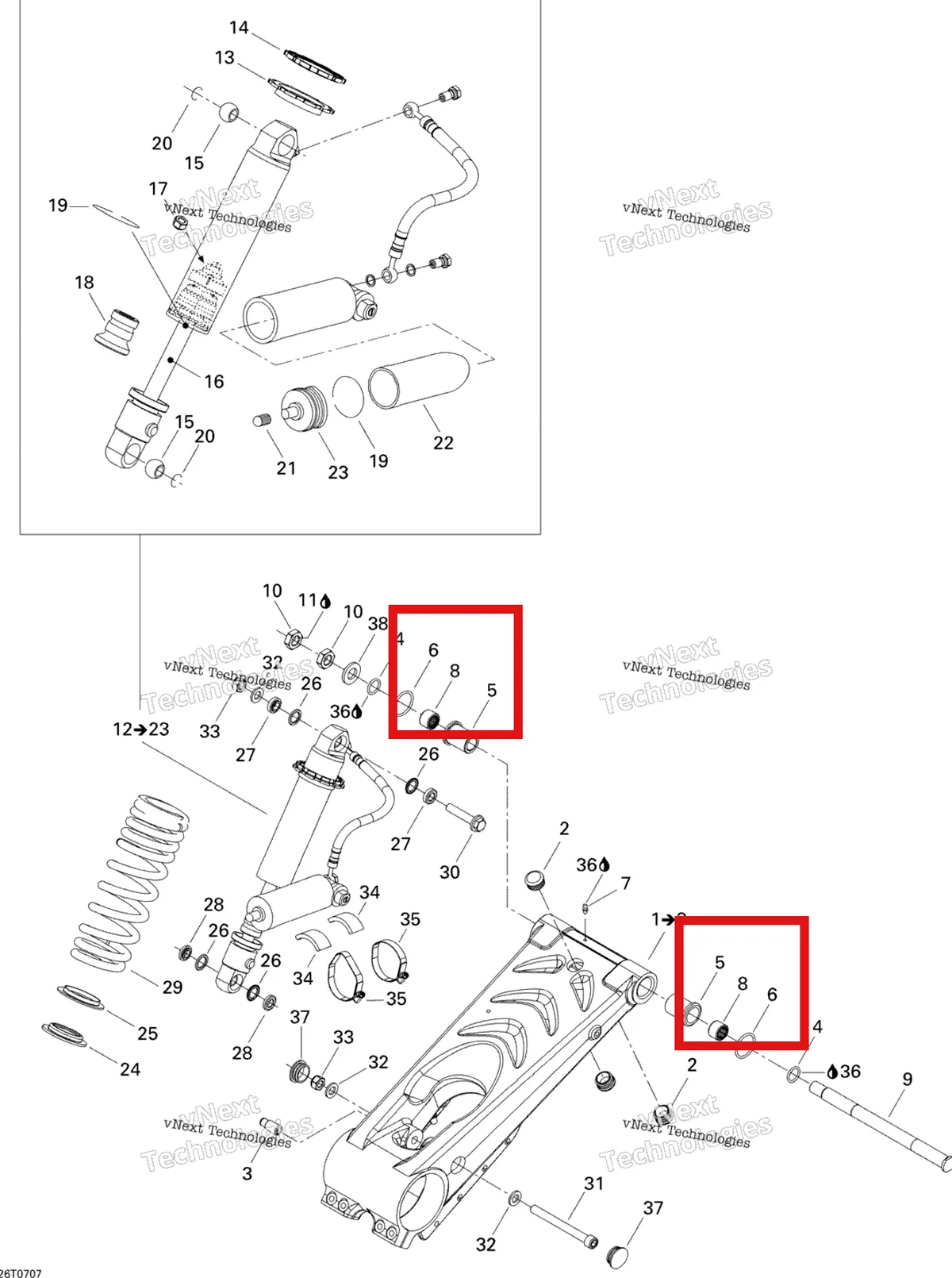 Деталь 293350050 на схеме узла 2007 Can-Am DS 650 X Rear Suspension