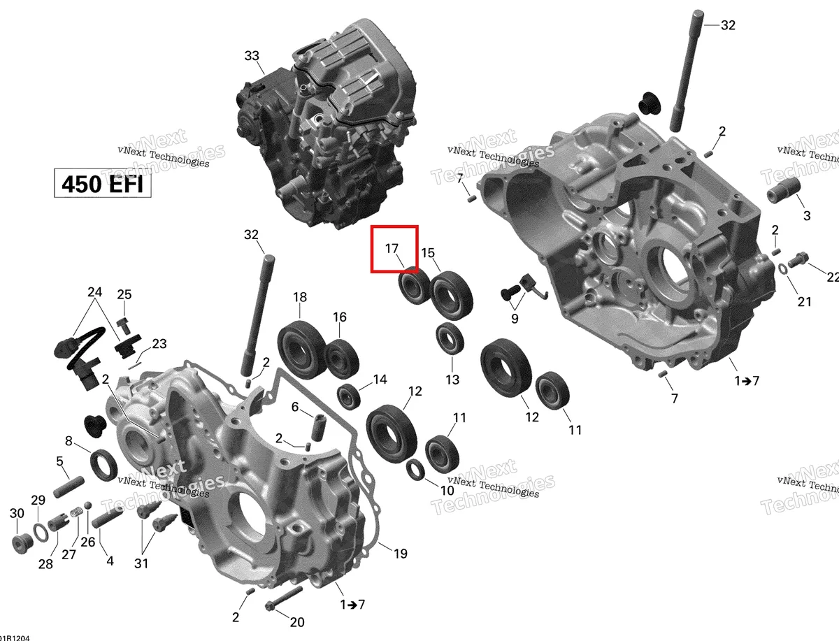 Деталь 293350051 на схеме узла 2015 Can-Am DS 450EFI STD Crankcase