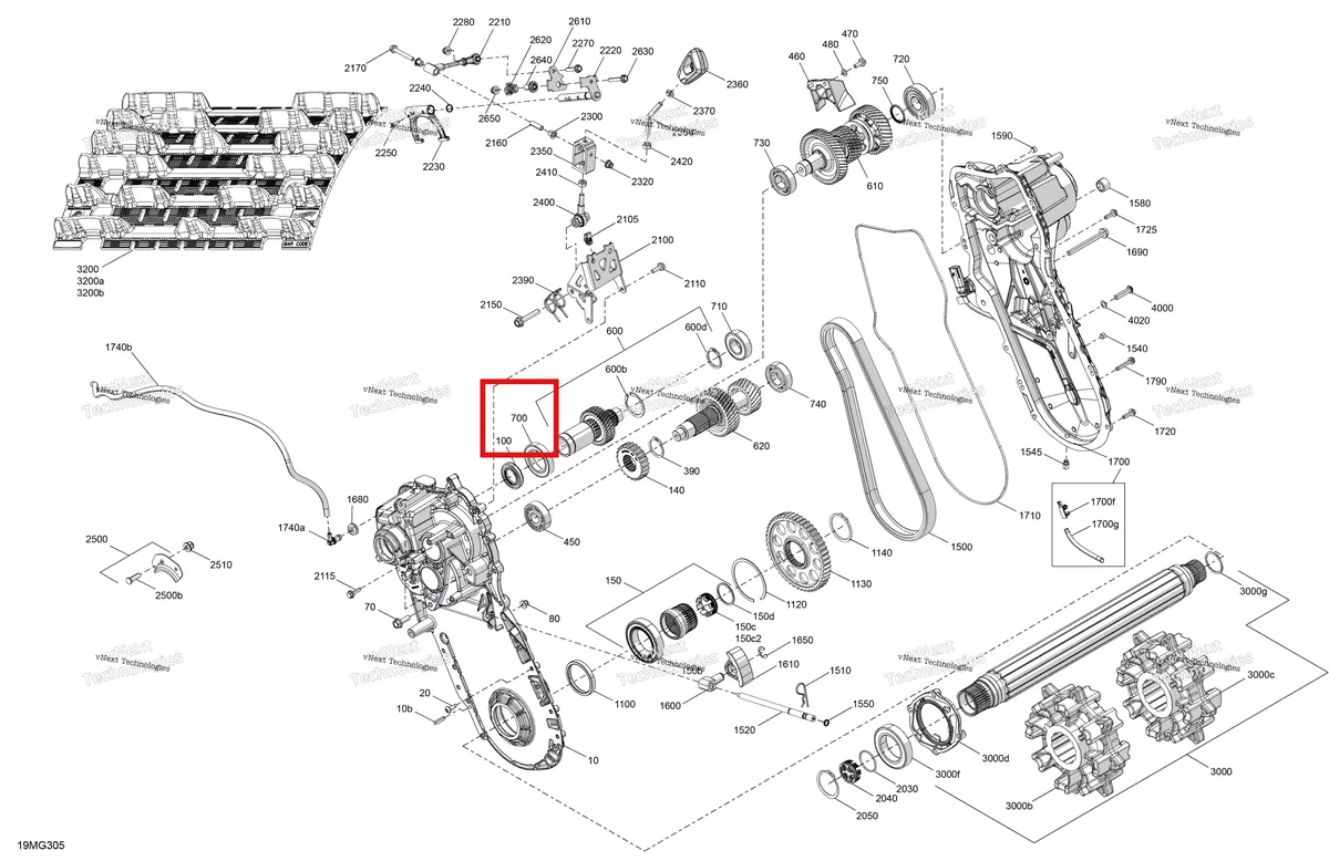 Деталь 293350053 на схеме узла 2027 Ski-Doo EXPEDITION - LE - 600R E-TEC - ABVA - Neo Yellow - 20X154X1.5CSS Track Drive - System