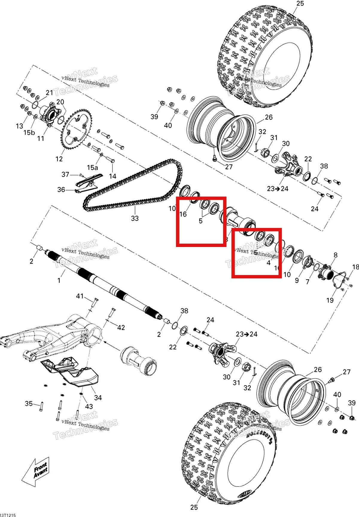 Деталь 293350077 на схеме узла 2015 Can-Am DS 450EFI STD Drive System, Rear