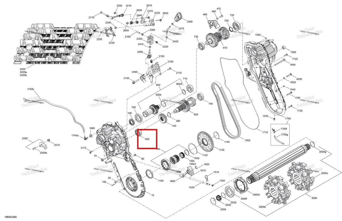 Деталь 293350131 на схеме узла 2027 Ski-Doo EXPEDITION - LE - 600R E-TEC - ABVA - Neo Yellow - 20X154X1.5CSS Track Drive - System