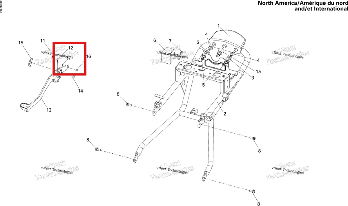 Деталь 293370002 на схеме узла 2015 Can-Am DS 250 NA & INT Rear Frame North America, International