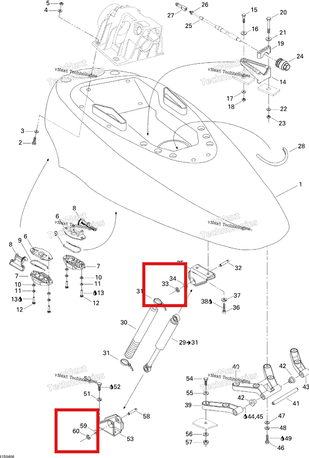 Деталь 293370008 на схеме узла 2004 Sea-Doo XP DI Engine Cover