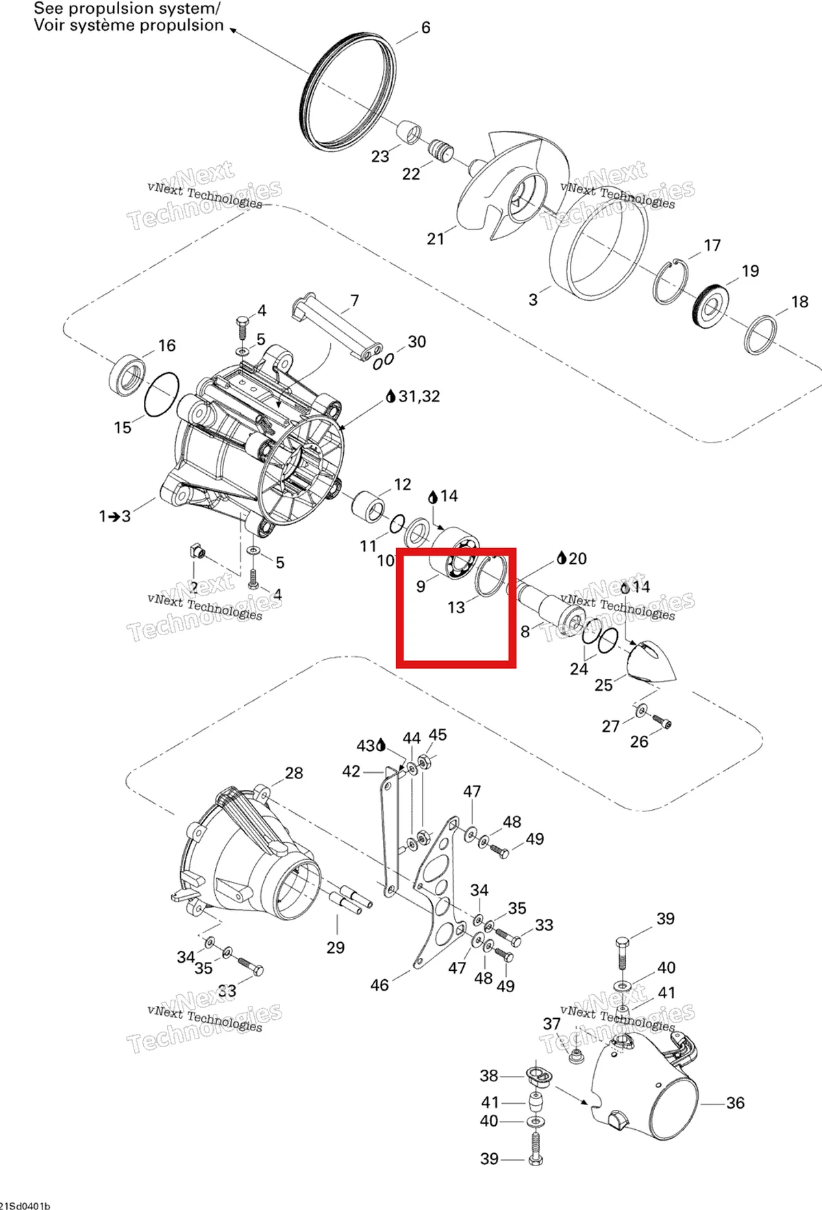 Деталь 293370024 на схеме узла 2004 Sea-Doo GTX 4-TEC, Special Supercharged Pump System