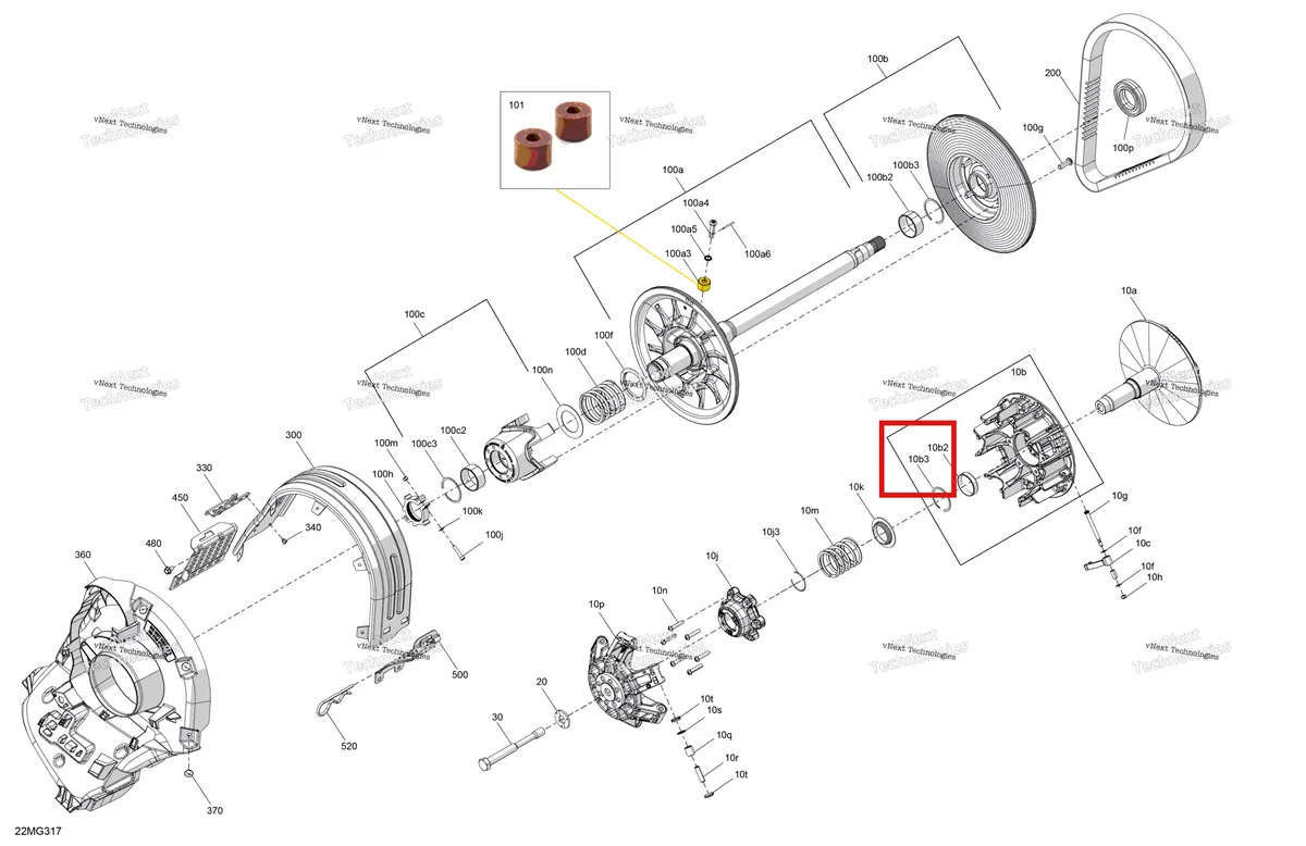 Деталь 293370037 (хомут) на схеме узла 2027 Ski-Doo SKANDIC - LE - 600 ACE - AKVB - Deep Black - 20X154X1.5CSS Track Drive - Pulley