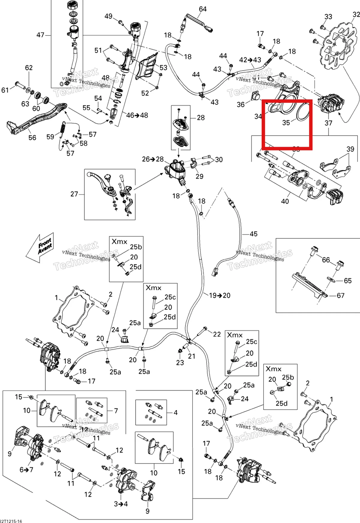 Деталь 293370045 на схеме узла 2015 Can-Am DS 450EFI STD Hydraulic Brakes