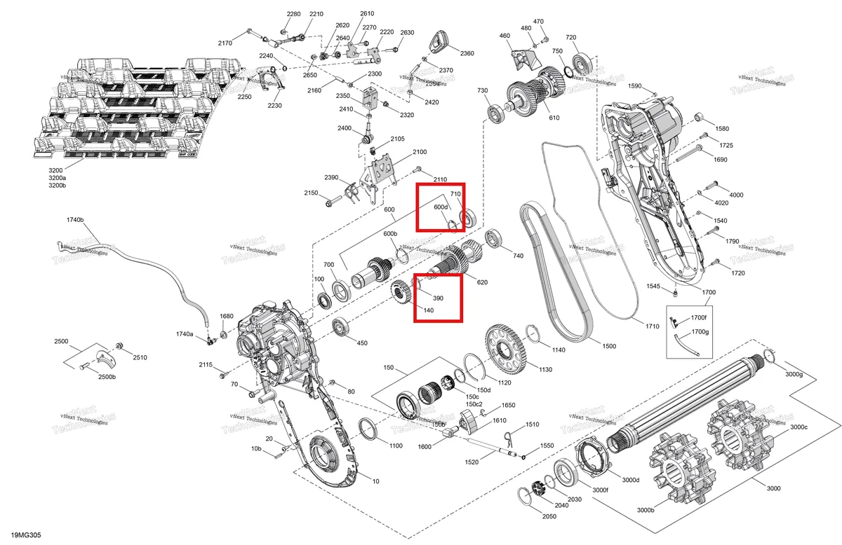Деталь 293370133 на схеме узла 2027 Ski-Doo EXPEDITION - LE - 600R E-TEC - ABVA - Neo Yellow - 20X154X1.5CSS Track Drive - System