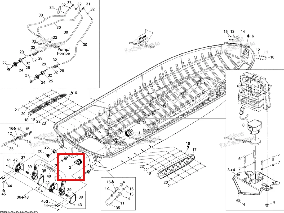 Деталь 293450282 на схеме узла 2010 Sea-Doo RXT 215 Hull 1